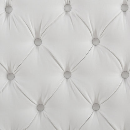 Marcella Luxe King Bed Set with Upholstered Shelter Headboard in Bright White