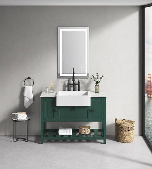 Dimmable LED Vanity Mirror with Anti-Fog, Backlight, and Memory Function - 40"x24" Multi-Color Bathroom Wall Mirror