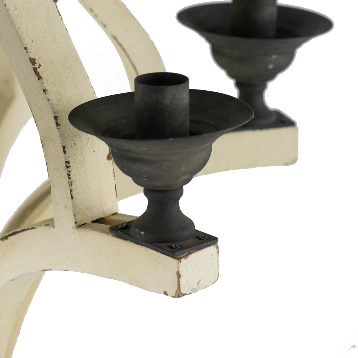 6-Light Wood Chandelier with Adjustable Chain for Kitchen/Dining/Foyer, 60W Bulbs Not Included Cream