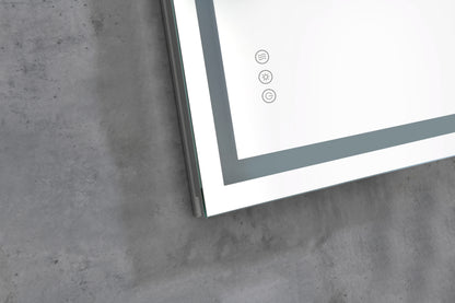 Dimmable LED Vanity Mirror with Anti-Fog, Backlight, and Memory Function - 40"x24" Multi-Color Bathroom Wall Mirror