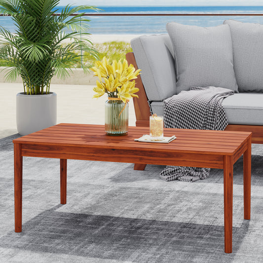 Acacia Wood Coffee Table 36.25 Inch Length By 20.5 Inch Width Modern Living Room Centerpiece Mahogany