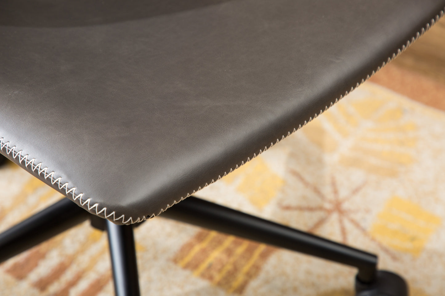 Antique Gray Cesena Faux Leather Office Chair with 360 Swivel and Air Lift