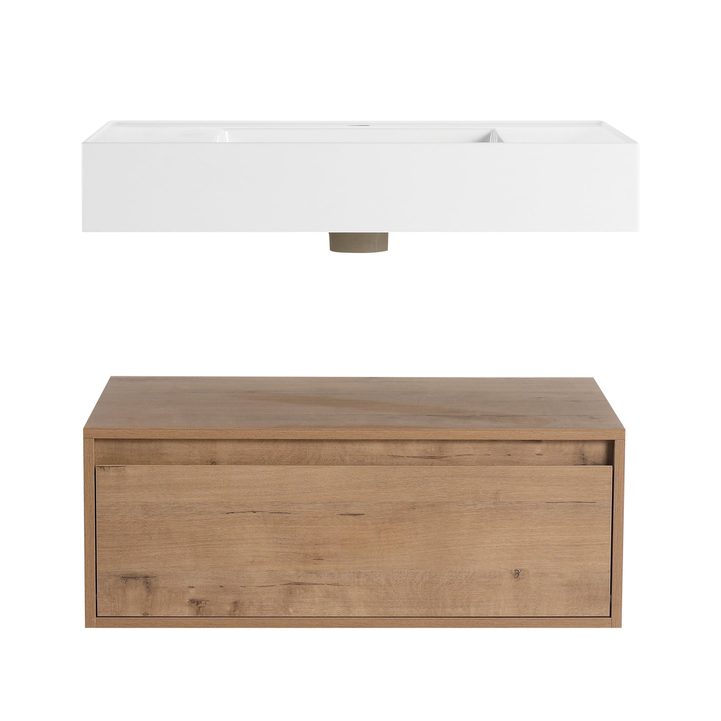 Modern 30-Inch Wall-Mounted Bathroom Vanity with Soft-Close Drawer and Elegant Resin Sink