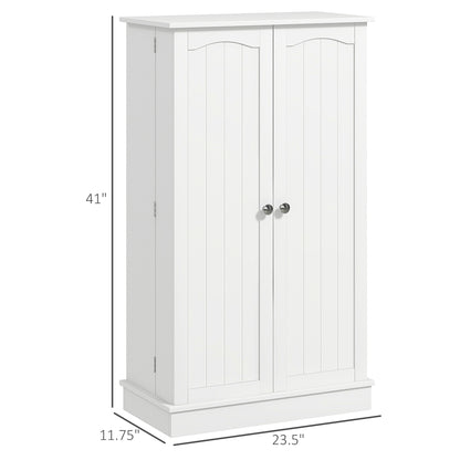 HOMCOM 5-Tier Kitchen Pantry Cabinet with Spice Rack Organizer and Adjustable Shelves