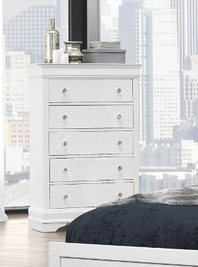 Elegant White Crocodile Textured Chest