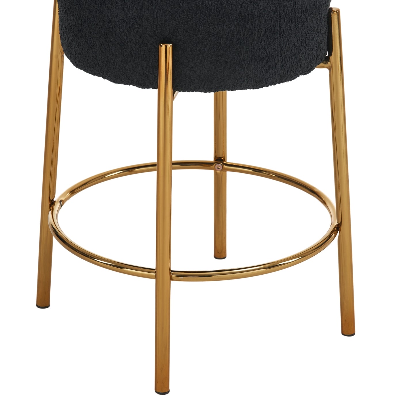 24 Inch Tall Round Bar Stools Set Of 2 Upholstered Black