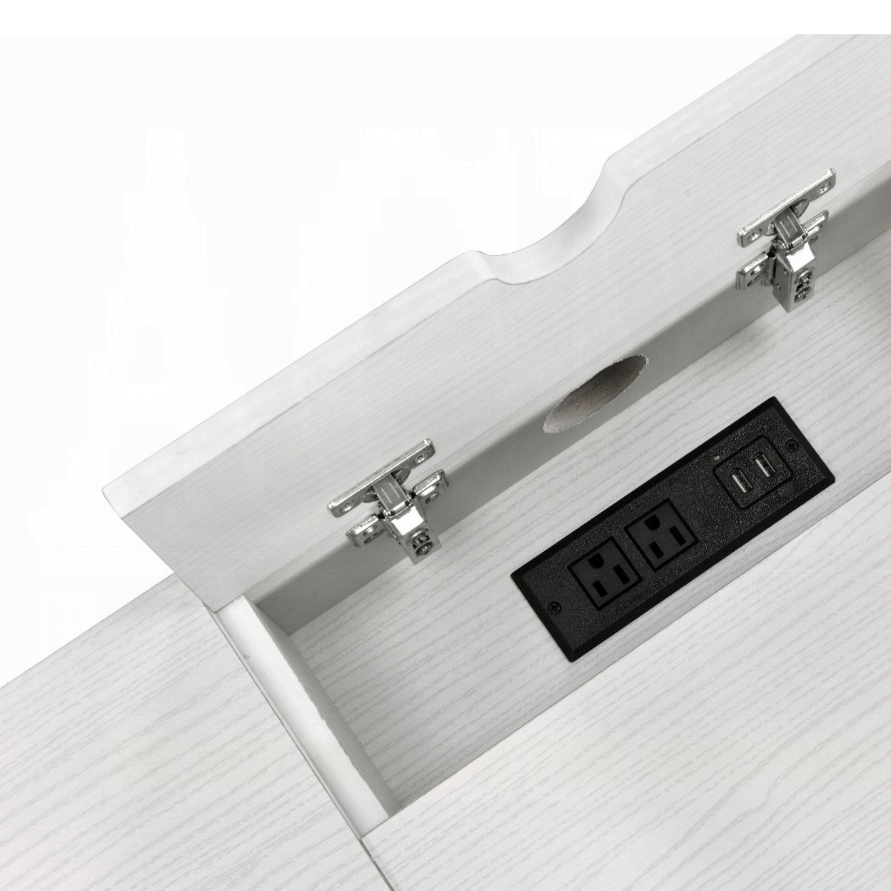 Industrial Chic Writing Desk with Built-in USB Charging Port