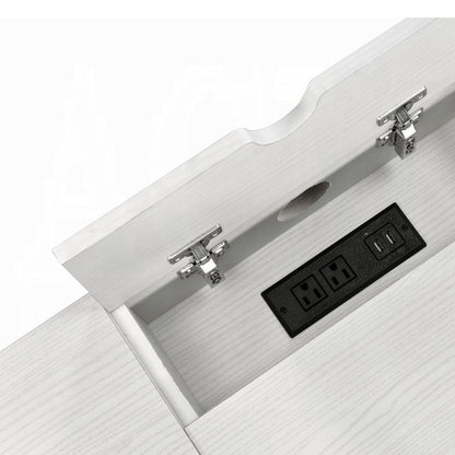 Industrial Chic Writing Desk with Built-in USB Charging Port