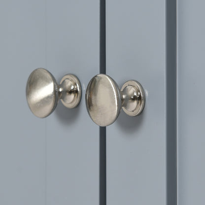 Versatile Rolling Kitchen Island with Solid Wood Top, Locking Wheels & Ample Storage - 52.7 Inch (Grey Blue)