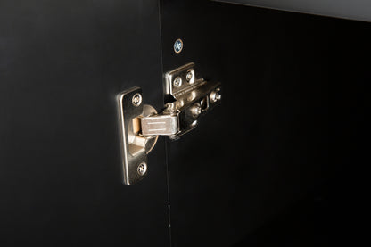 Mobile Kitchen Island with Rubber Wood Top, Adjustable Shelves & Spice Rack - Black-Beech Finish