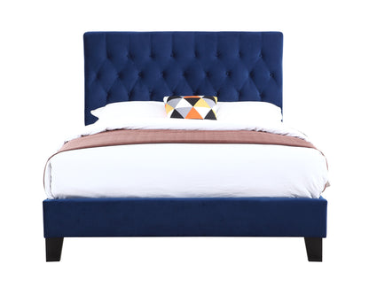 Wallace & Bay Luma Navy Queen Upholstered Bed