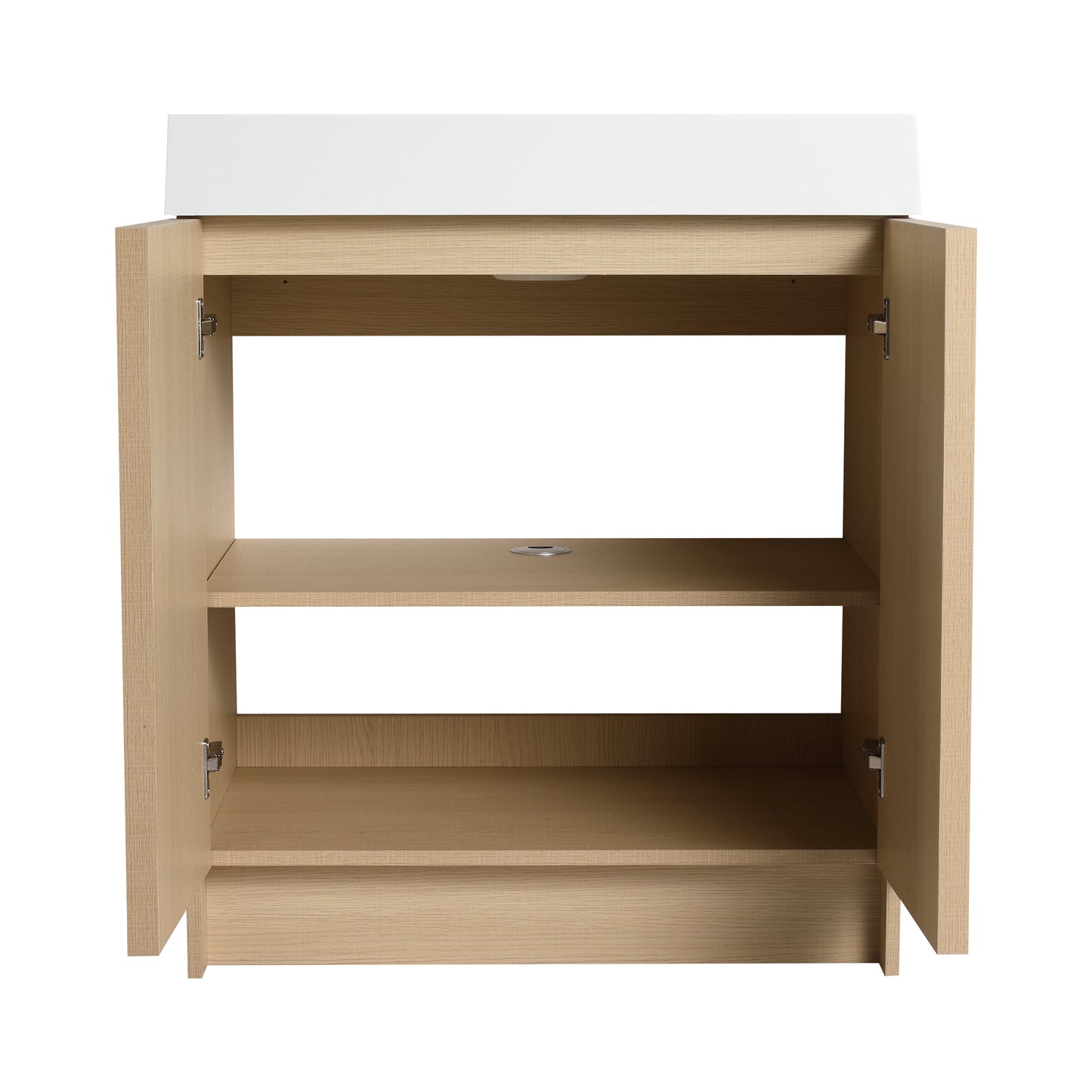 30-Inch Modern Freestanding Bathroom Vanity with Soft-Close Doors and Integrated Resin Sink