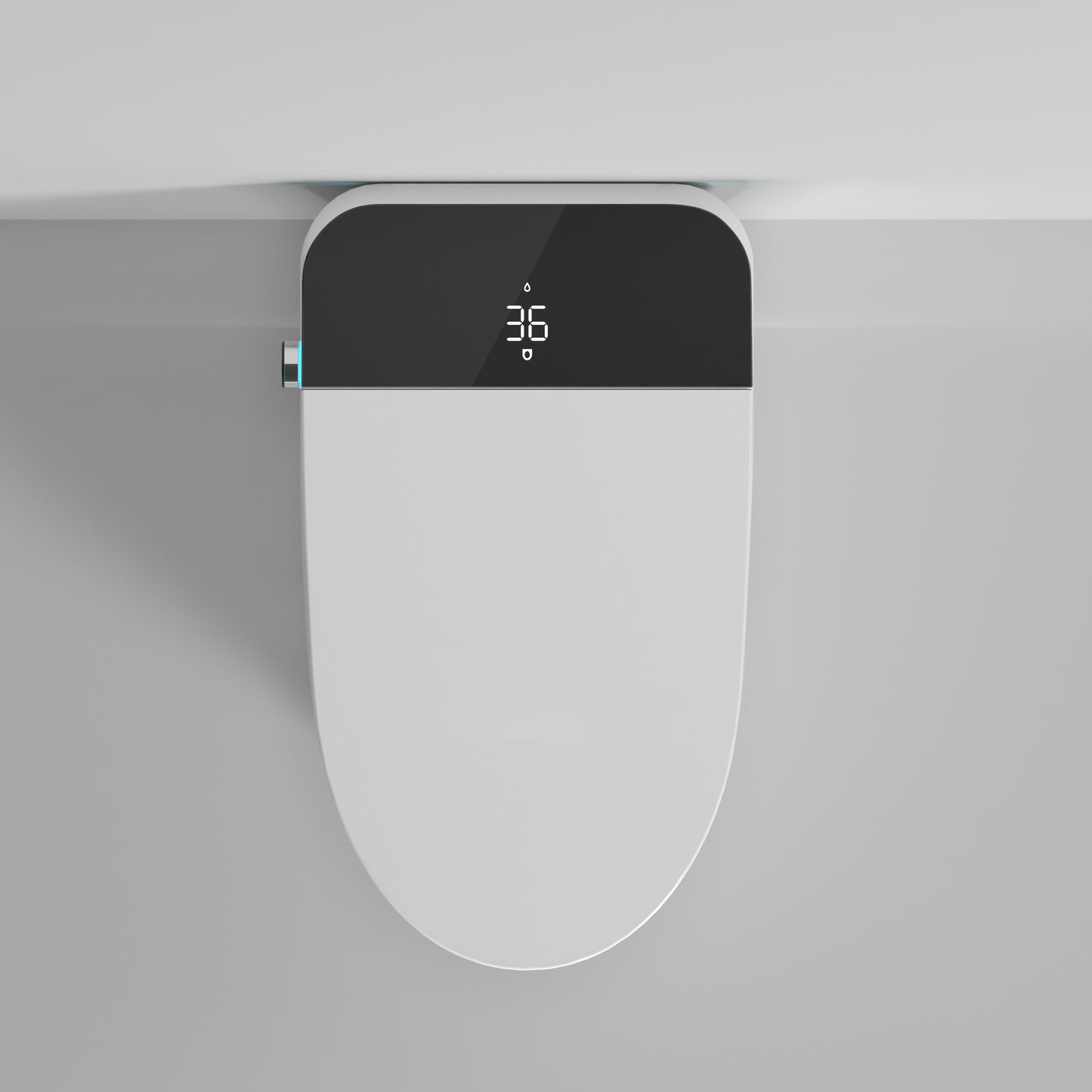 Intelligent Bidet Toilet with Automatic Seat, Foot Sensor Control, LED Display, Night Light, Warm Water & Dryer - Modern Porcelain Design in White