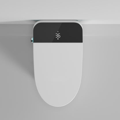 Intelligent Bidet Toilet with Automatic Seat, Foot Sensor Control, LED Display, Night Light, Warm Water & Dryer - Modern Porcelain Design in White