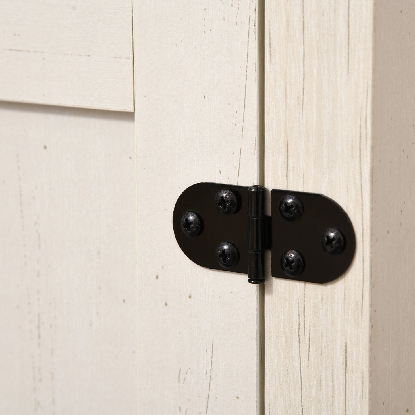 HOMCOM Farmhouse Sideboard Buffet Cabinet, Rustic 2 Barn Doors Kitchen Cabinet, Accent Cabinet with Storage for Living Room, White