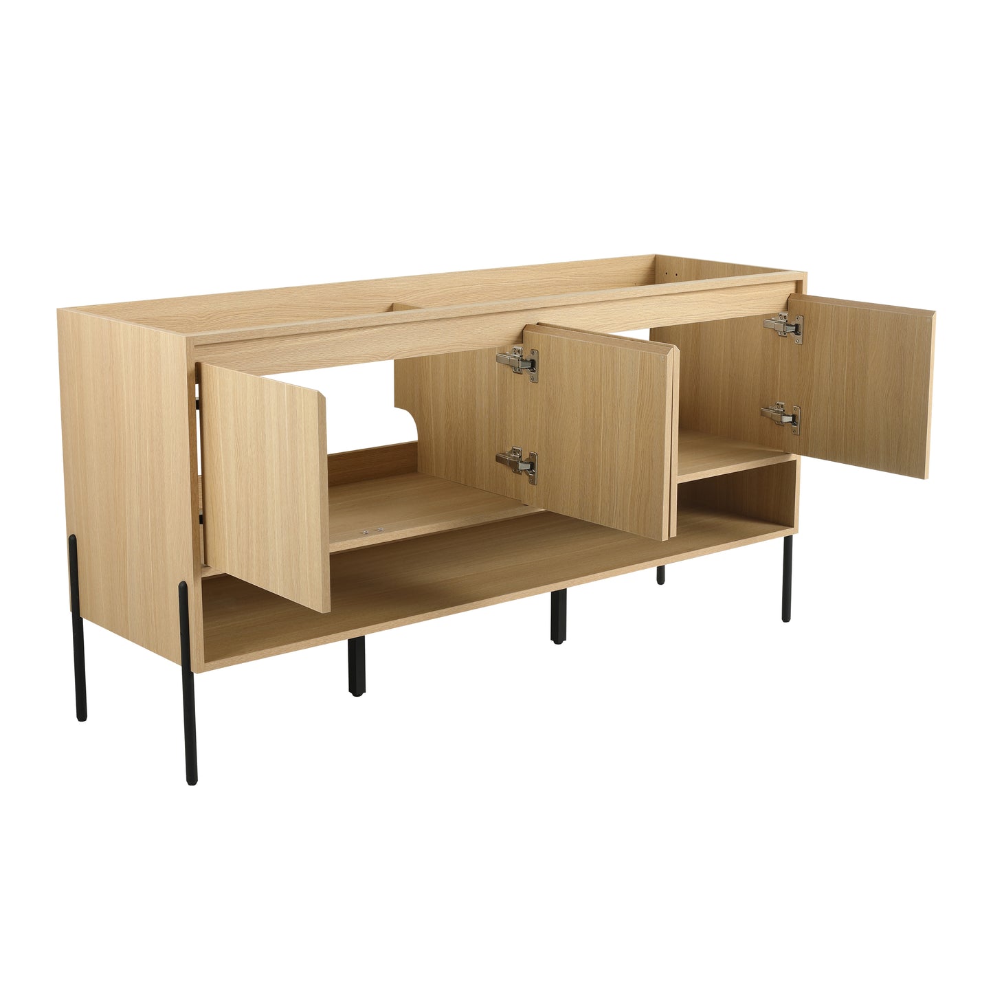 60-Inch Modern Freestanding Bathroom Vanity with 4 Soft-Close Doors - Sink Not Included