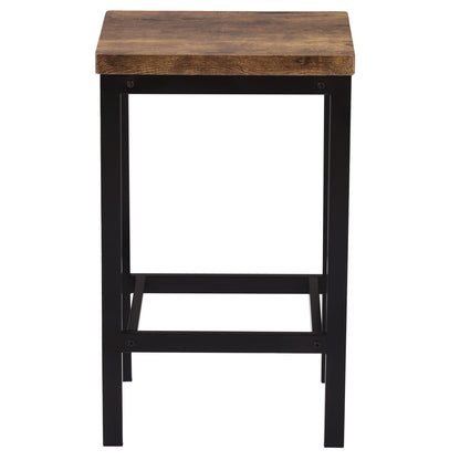 Counter Height Dining Table With 3 Stools Footrest Brown