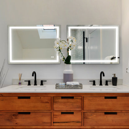 Illuminated Anti-Fog Bathroom Vanity Mirror 48x36 Inch with Dimmable LED Lights