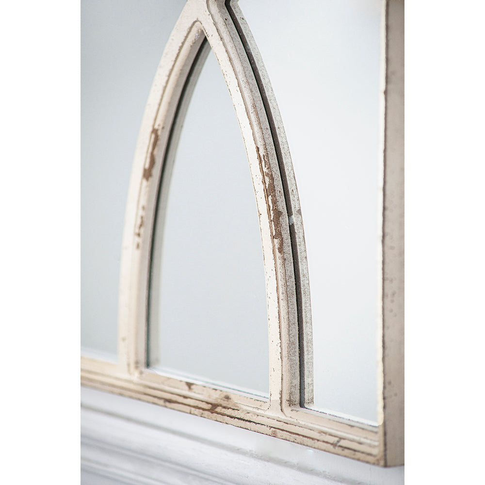 Set of 2 Distressed White Wooden Wall Mirrors, 16" x 23", Versatile Home Decor for Living Room, Vertical or Horizontal Display