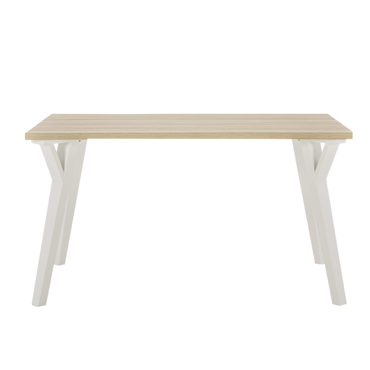 Modern Rectangular Dining Table White And Natural Wood