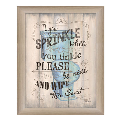 14 x 18 in Framed Wall Art - Ready-to-Hang Poster, If You Sprinkle Artwork, Multicolor Design, Beige Frame