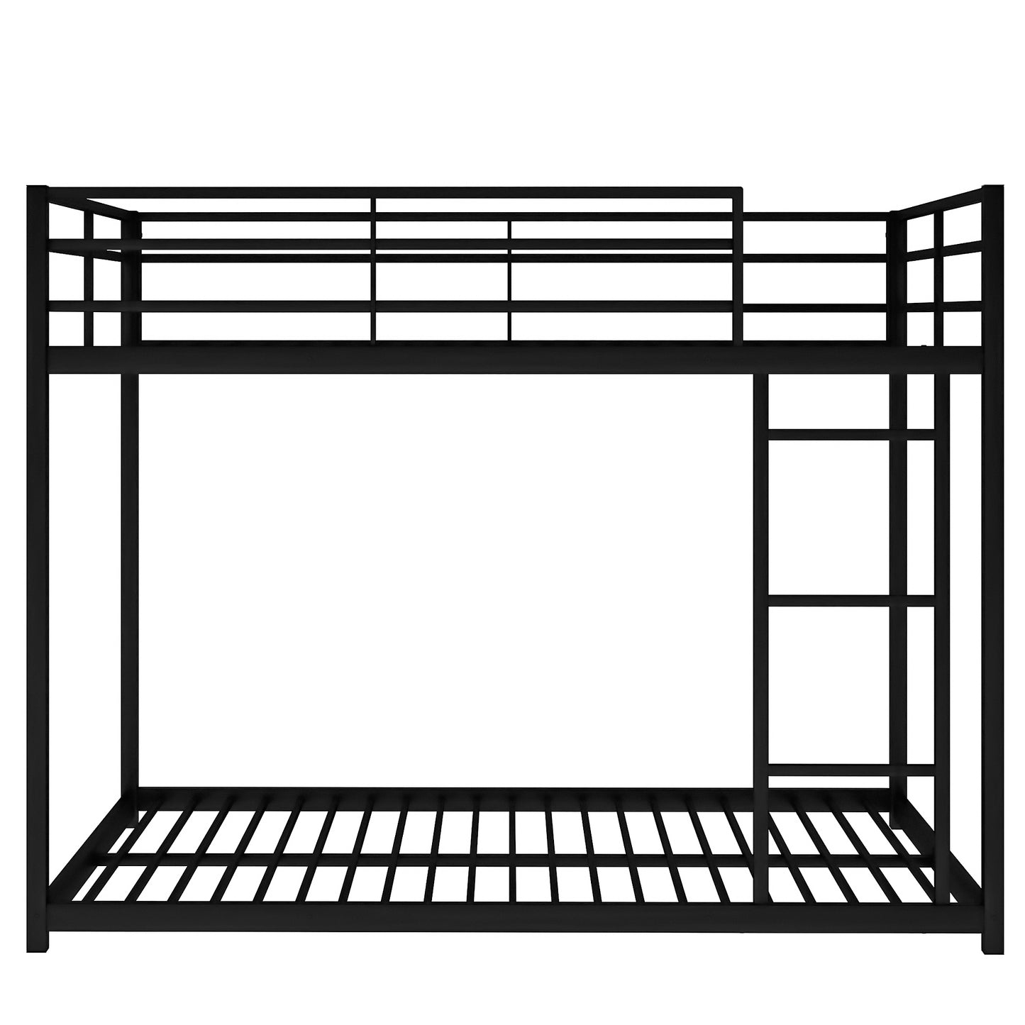 Stylish Black Full Over Full Metal Bunk Bed with Convenient Ladder