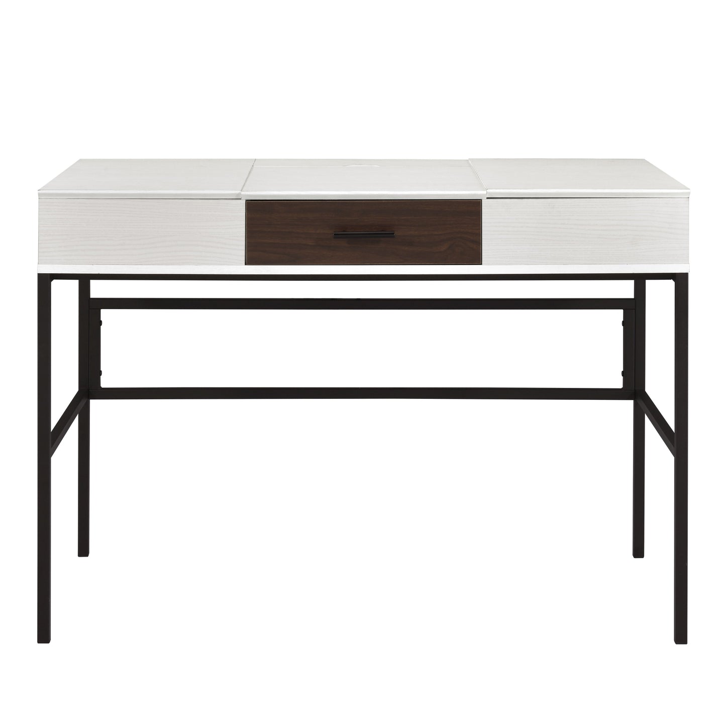 Industrial Chic Writing Desk with Built-in USB Charging Port