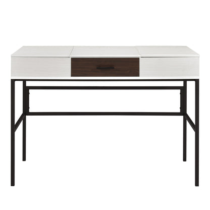 Industrial Chic Writing Desk with Built-in USB Charging Port