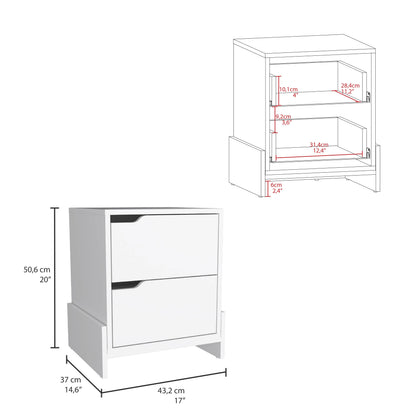 Elegant Luss 2-Drawer Nightstand for Modern Bedrooms