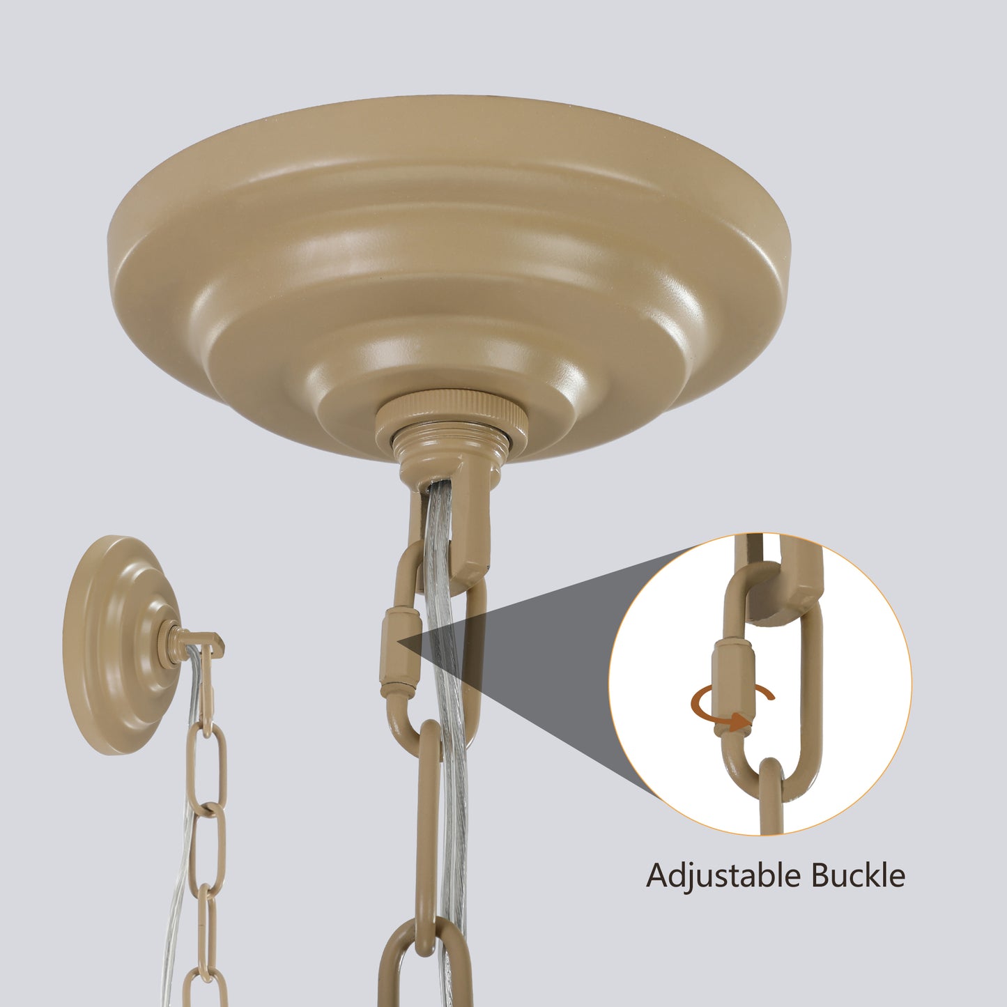 Bohemian Woven Pendant Light, 23.6-Inch, 8-Bulb E12 Dimmable Rattan Chandelier, Adjustable, Wood