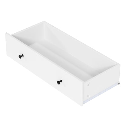 Tall White Farmhouse Kitchen Pantry - 77" Freestanding Storage Cabinet with Adjustable Shelves, Door Shelves, and Drawers