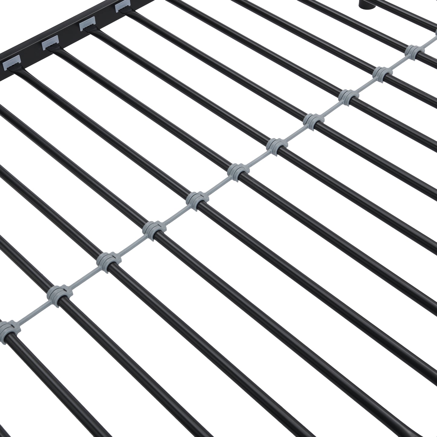 Black Metal Bunk Bed with Trundle for Space-Saving Comfort