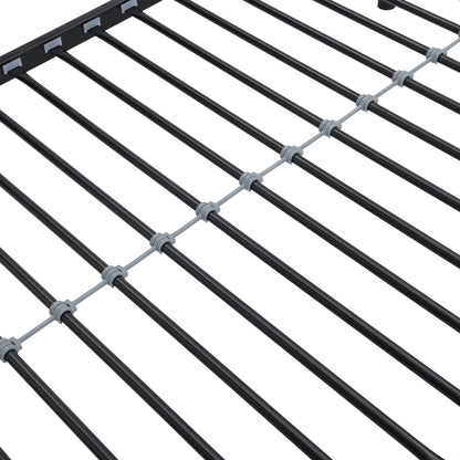 Black Metal Bunk Bed with Trundle for Space-Saving Comfort