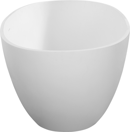 Luxury 65" Matte White Freestanding Soaking Bathtub, Handcrafted Solid Surface with Overflow and Pop-up Drain