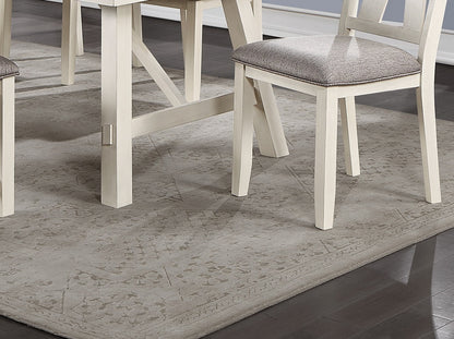 Rectangular Dining Table With Leaf Solid Wood White Finish
