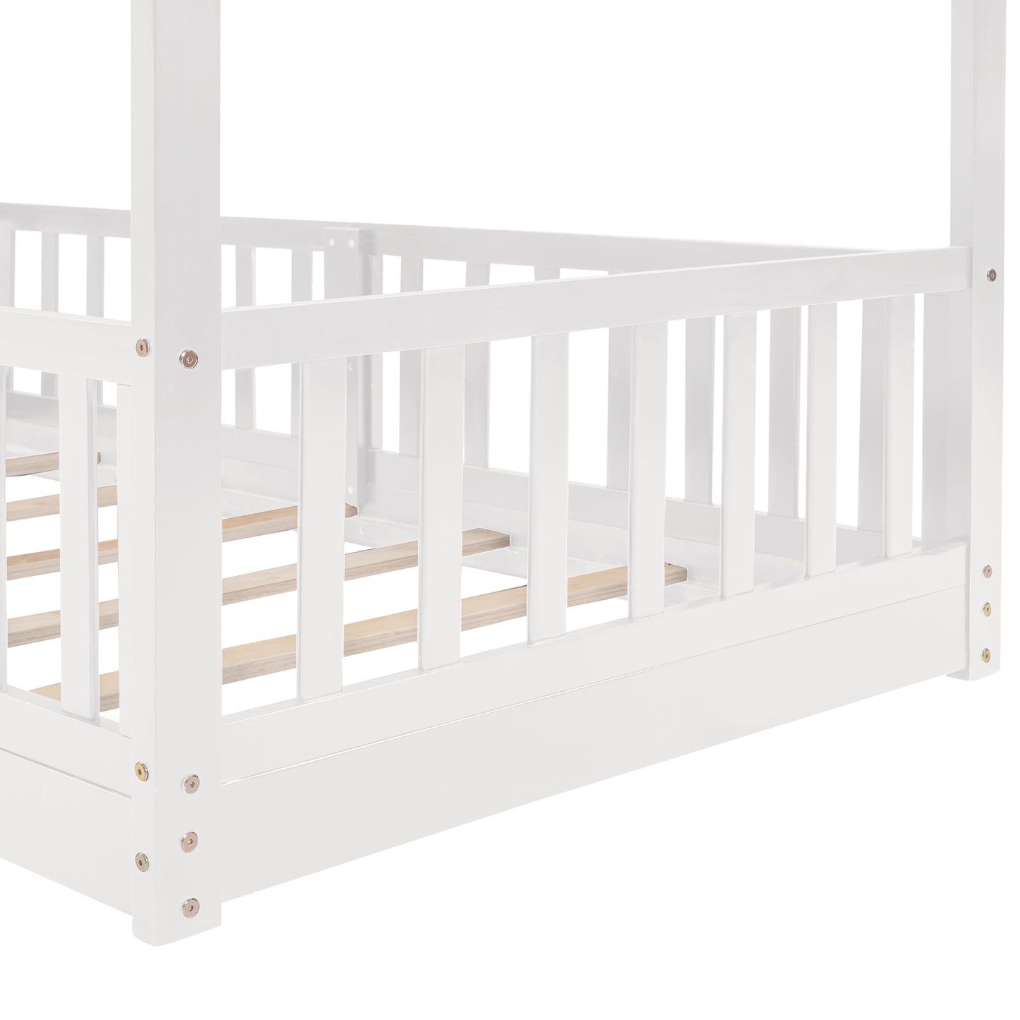 Stylish Twin Over Twin Bunk Bed with Fun Slide and Versatile Ladder in White