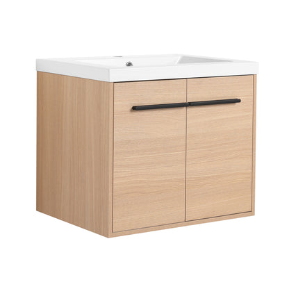 American Design 24-Inch Oak Bathroom Vanity with Resin Sink and 2-Door Cabinet