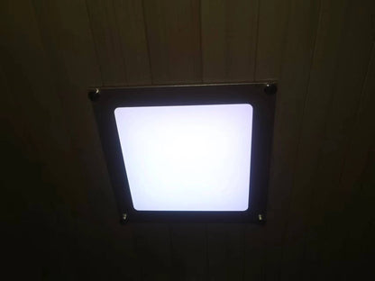 1-2 Person Far Infrared Home Sauna with Low EMF, LED Control Panel, Tempered Glass Door Natural Wood