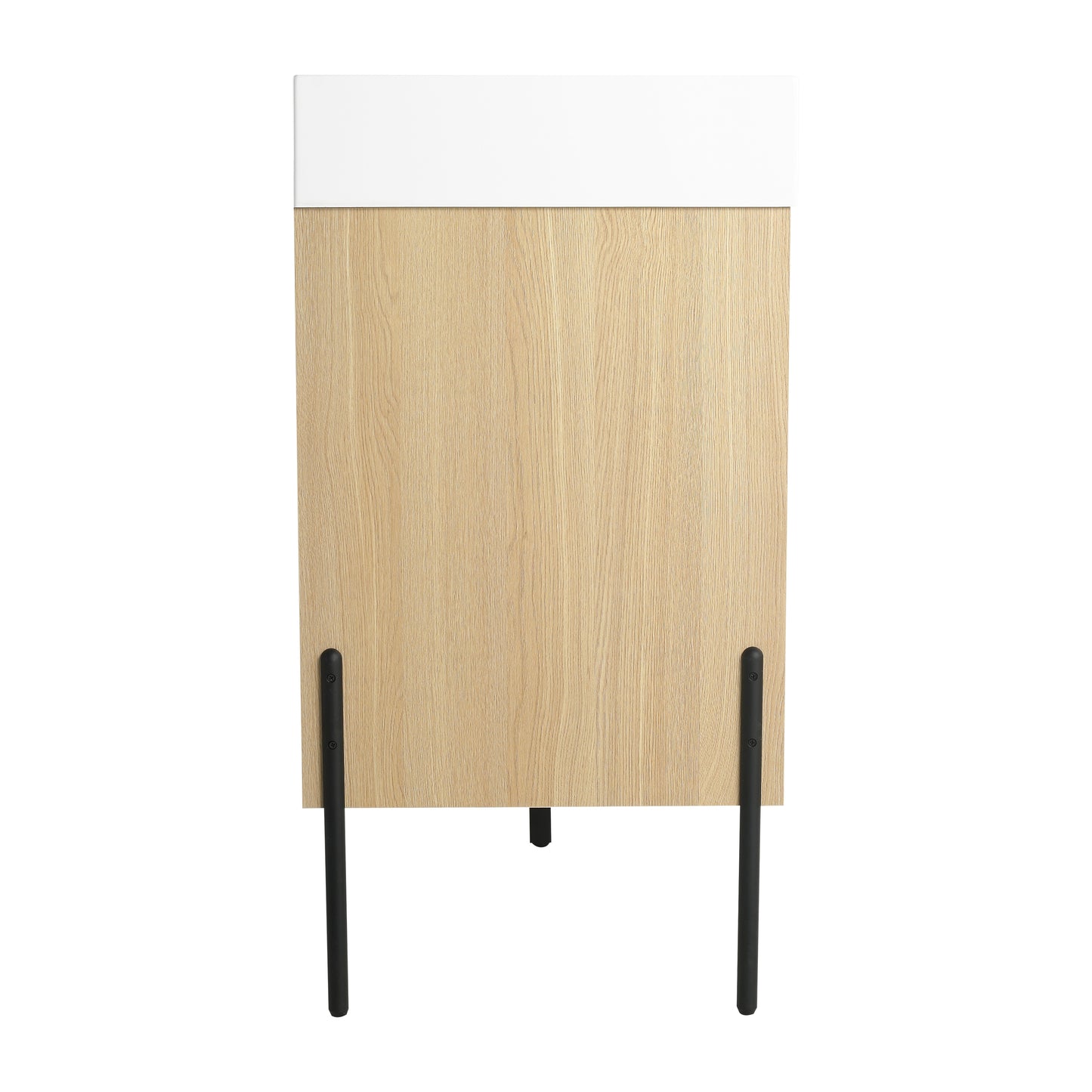 Modern Oak 48" Bathroom Vanity Set with Single Resin Sink and 3-Door Storage Cabinet