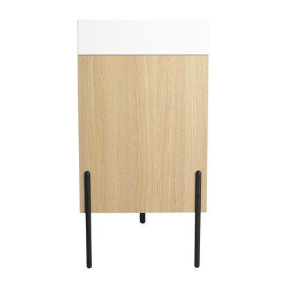 Modern Oak 48" Bathroom Vanity Set with Single Resin Sink and 3-Door Storage Cabinet