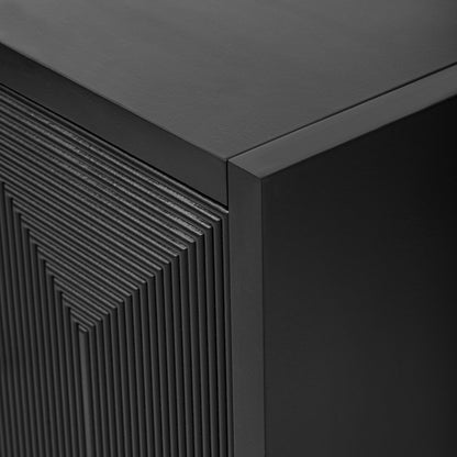 U_STYLE Sleek Storage Cabinet Sideboard Buffet with Vertical Line Design,Suitable for Study,Entrance and Living Room