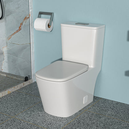 Modern One-Piece Ceramic Toilet with Dual Flush and Soft-Close Seat
