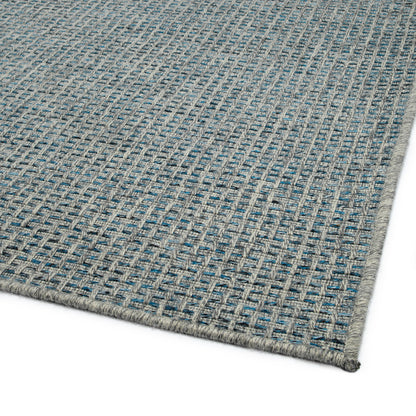Rectangle Area Rug, 5 ft 3 in x 7 ft 6 in, Indoor/Outdoor, Textured, Polypropylene, Modern, Blue