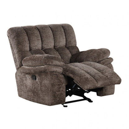 Transitional Glider Recliner, Track Arms, USB Ports, Console Outlet, 43W x 40D x 40H Dark Brown Finish