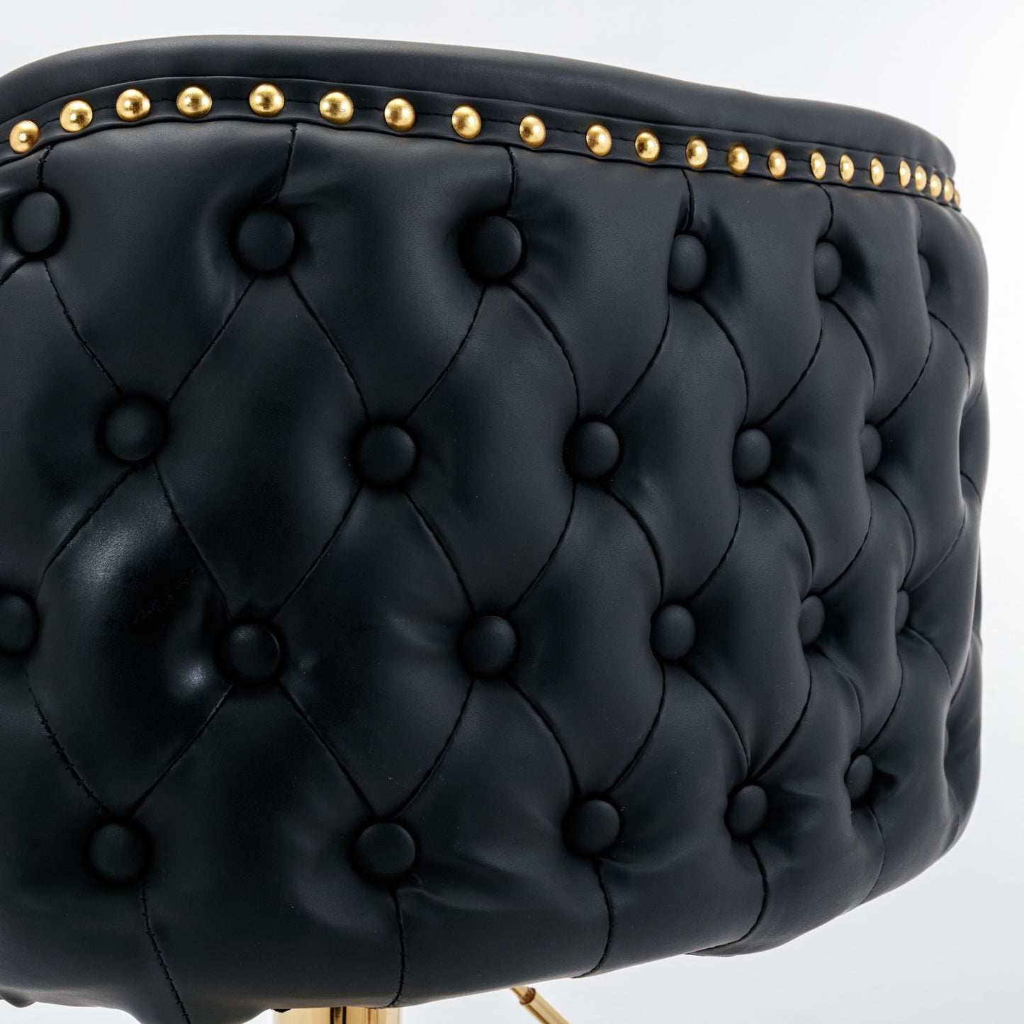 Set of 2 Adjustable Swivel Bar Stools with PU Upholstery and Full Back, Counter Height, Kitchen, Black