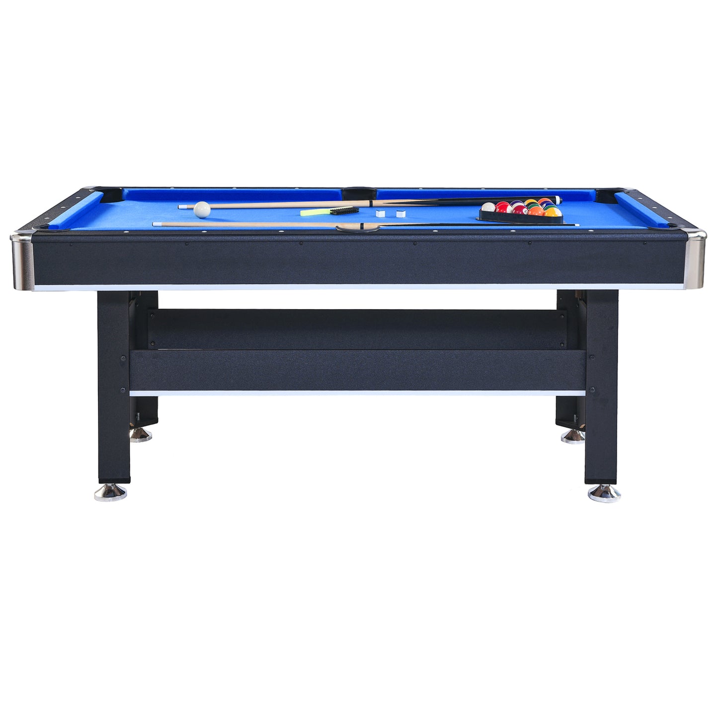 6-Foot Pool Table with Table Tennis Top, Space-Saving 2-in-1 Billiards Table, 72x38x31 in, Engineered Wood, Black