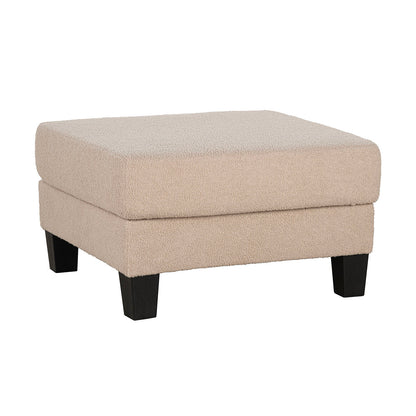 Storage Ottoman 31W x 31D x 18H - Contemporary Fabric, Engineered Wood, Wooden Legs, Living Room, Beige
