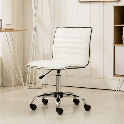 Fremo Chromel White Adjustable Faux Leather Air Lift Office Chair