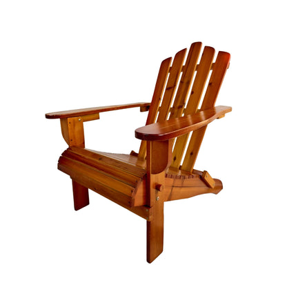 Outdoor And Indoor Folding Adirondack Chair In Solid Wood For Patio And Living Room 29.53In L 21.06In W 36.6In H Oak