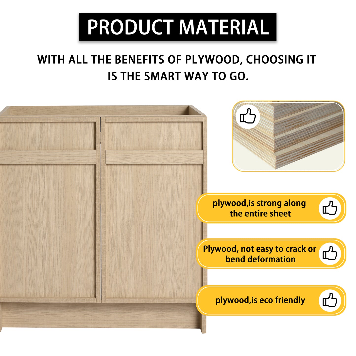 30-Inch Modern Freestanding Bathroom Vanity with Soft-Close Doors and Integrated Resin Sink